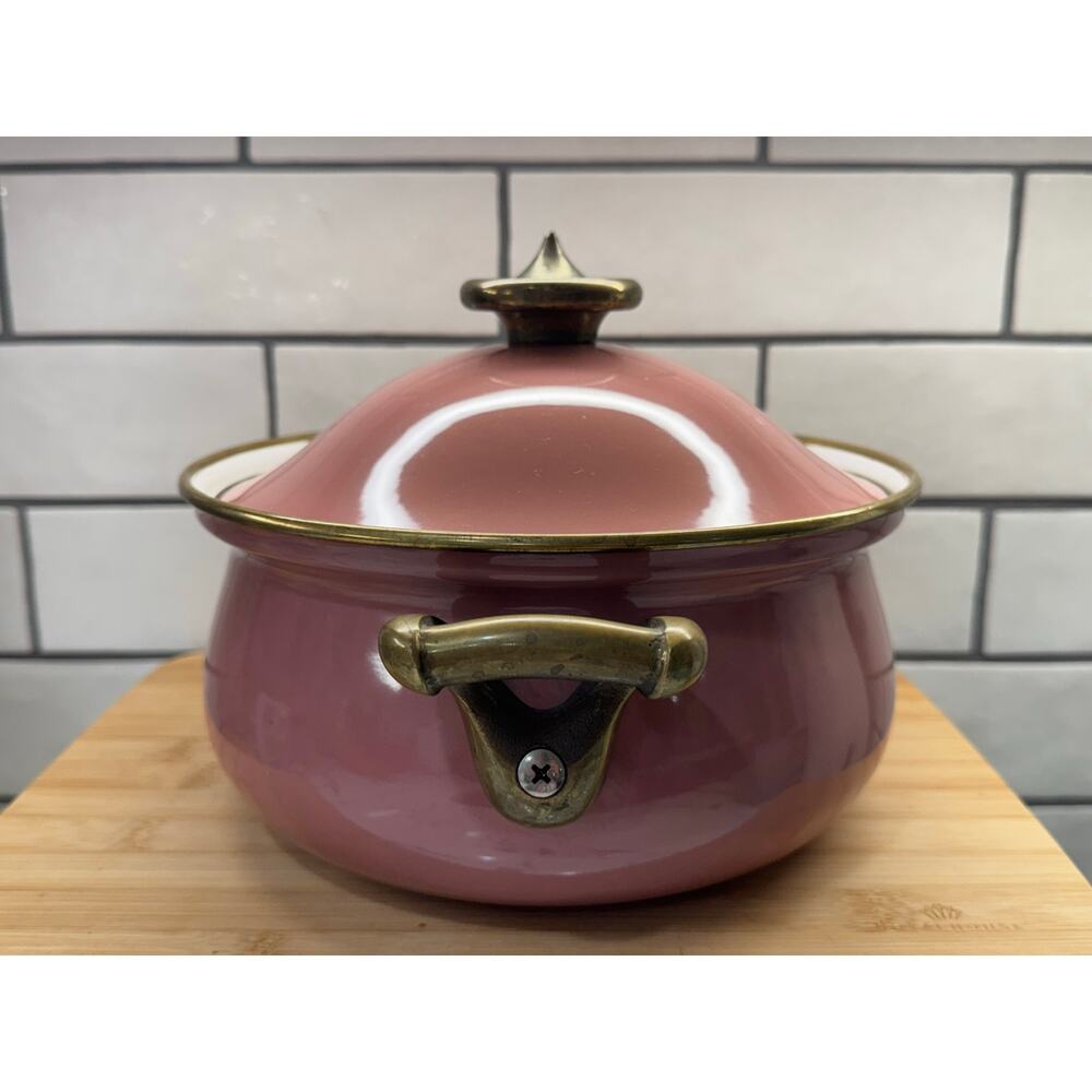Mikasa Grande Chef Antique Rose UN512  Enamel Metal Ejiri Japan 3.25 Qt. - Picture 9 of 9